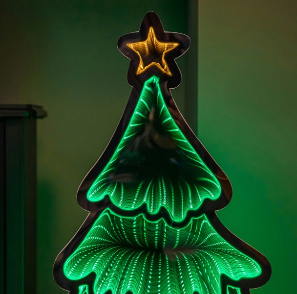 Samuel Alexander 60cm Infinity Standing Christmas Tree on Metal Base with Green LEDs