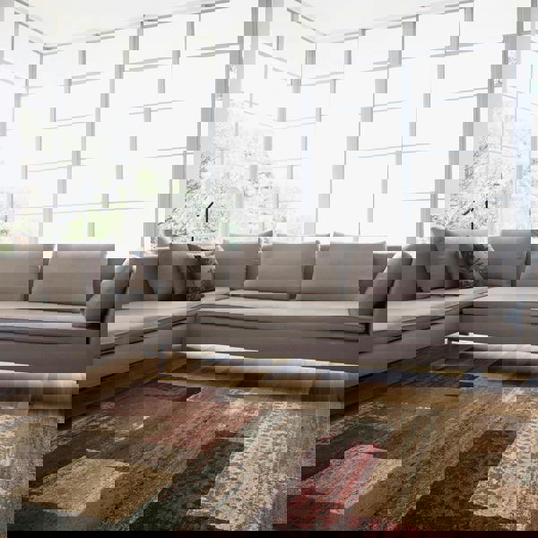 Livabliss Riley-Modern Red Brown Grey Graphic Rug