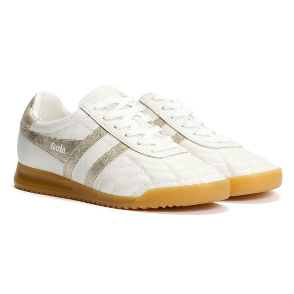 Gola Stadium Leather Women's White/Gold Trainers