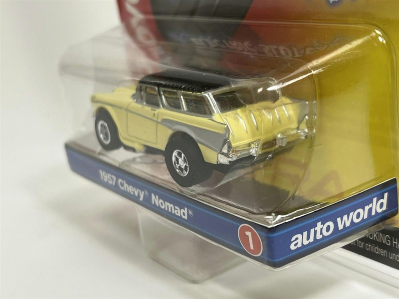 Auto World Slot Cars 1957 Chevy Noman Yellow HO Scale Slot Car X Traction Auto World SC368-1