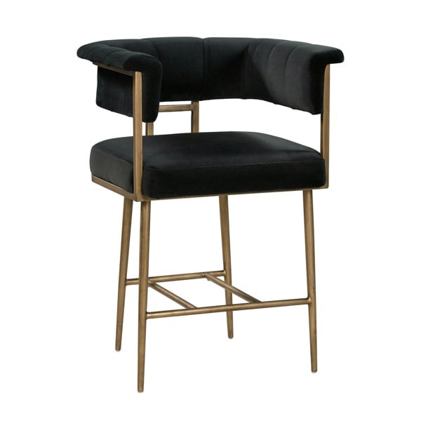 Furniture Edit Astrid Grey Velvet Counter Stool