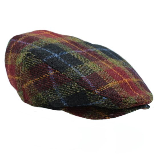 Heather Hats & Accessories Harris Tweed Traditional Flat Cap, Satin Lining, Outdoor Wear, Berry