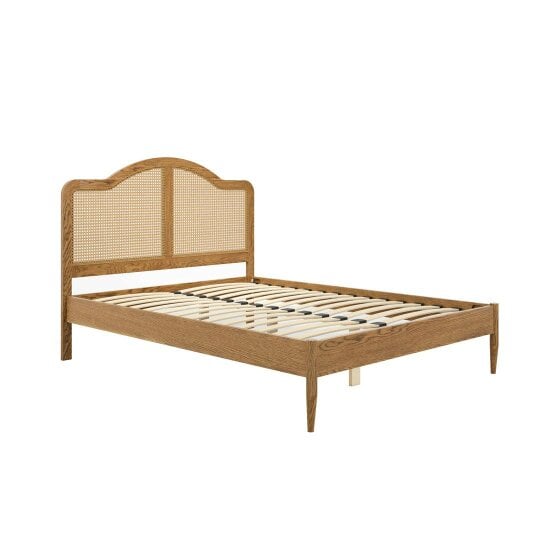 Wyld Haus Nenagh Natural 4ft6 Double Bed Rattan Curved Headboard