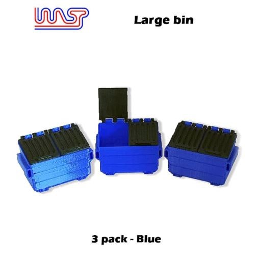 MCSlots Track Side Scenery Slot Car Displays 3 x Blue Bins 1:32 Scale New WASP