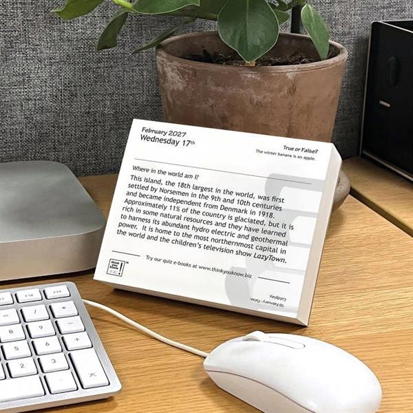 Are You The Brainiest Brit? Desk Calendar 2027, Desk Calendars, Day To View, Entertainment, Gift