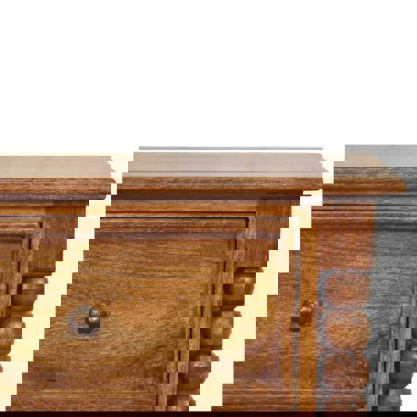 Artisan Furniture Solid Wood Spindle Leg Amber Oak Nightstand