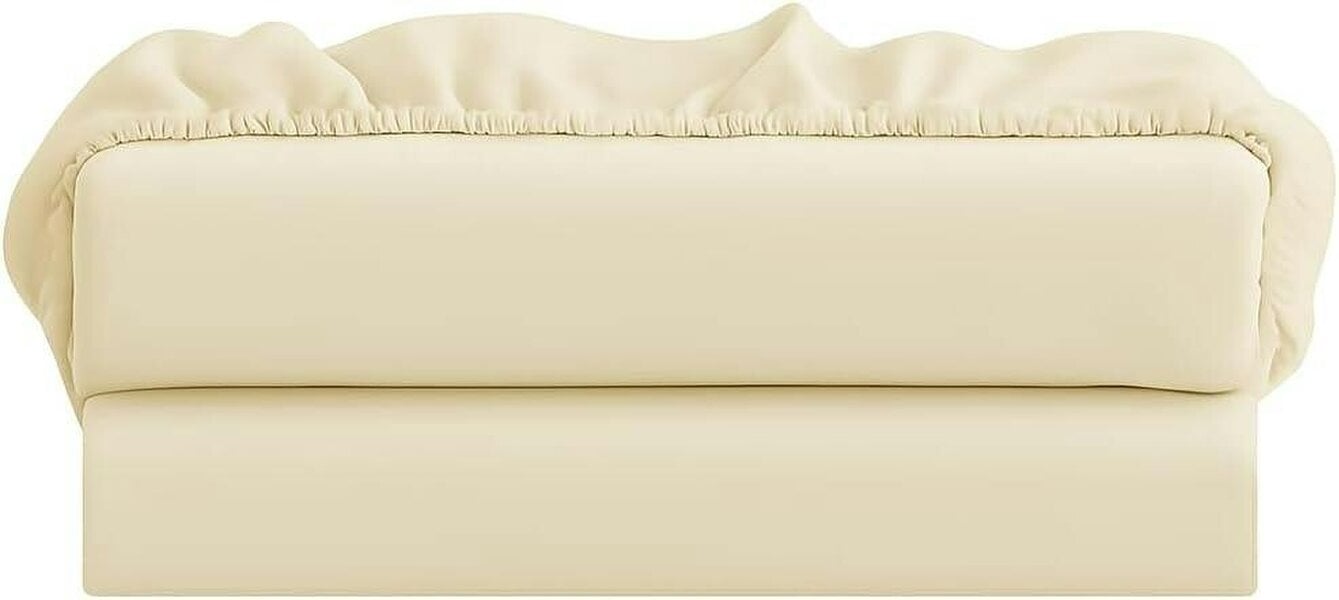 Night Zone Brushed Microfibre Extra Deep Fitted Sheet 40cm – Soft Warm Easy Care Bed Sheet - Cream
