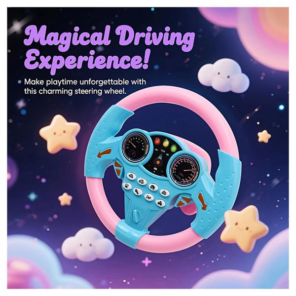 Dragodirect Steering Wheel Toy for Kids Interactive RolePlay with Sound Rotation