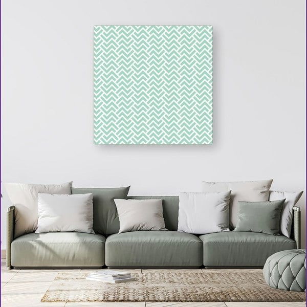 Warren Reed Green Geometric Pattern Canvas