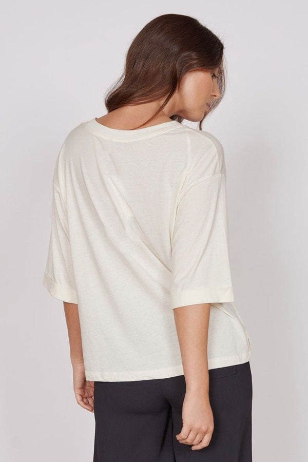 Jeetly.comGabi Cream Classic Oversized T-ShirtShirts & Tops