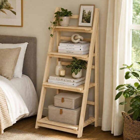 Neo Natural 4 Tier Wooden Foldable Plant Stand