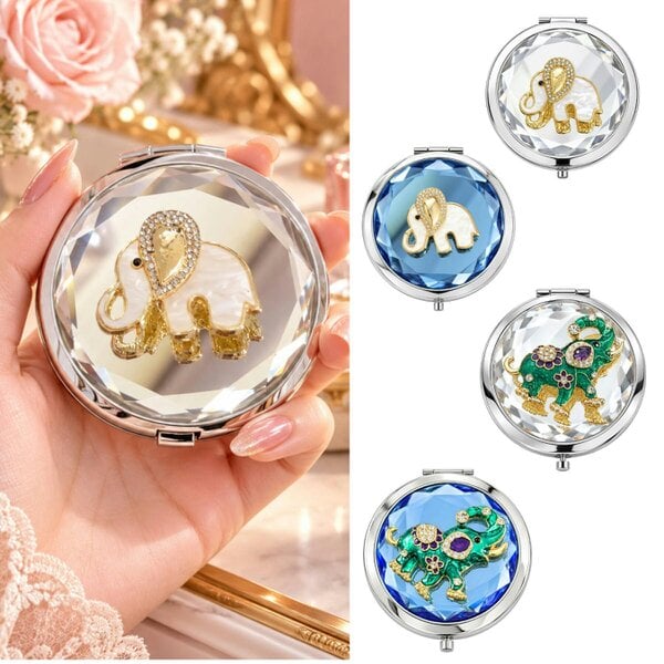 Love EMVY Sparkly Elephant Compact Mirror
