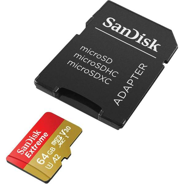 SanDisk Extreme microSDXC 170MBs UHSI U3 V30 with Adapter 64GB