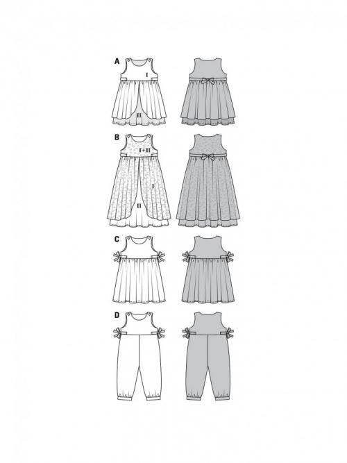 Burda Sewing Pattern 9460 Dresses and Jumpsuits For Kids and Babies, Ages: 2-6 - Easy