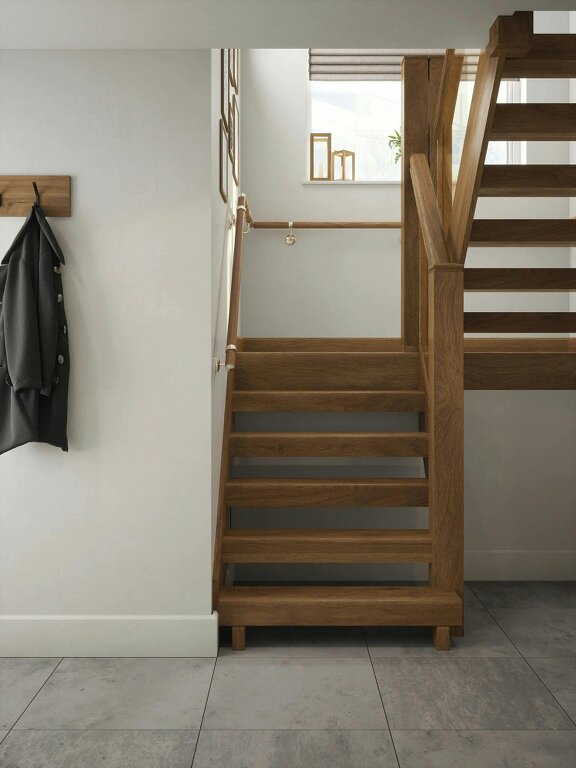Handrails Direct Stoneleigh Red Oak Half Turn Handrail