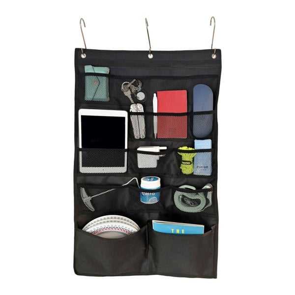 The Camping Organizer by OLPRO on a white background and full of camping essentials.