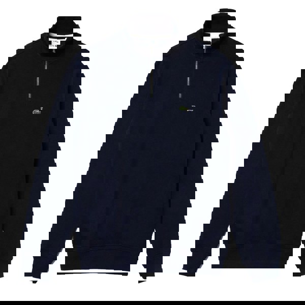 Lacoste Zip-Up High Neck Interlock Sweatshirt Navy Blue