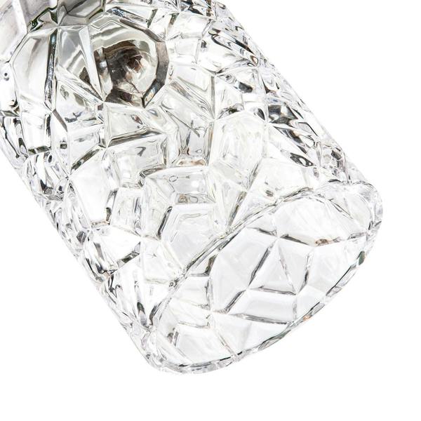 Modern Straight Sided Cylindrical Pendant Shade with Faceted Surface Image 4