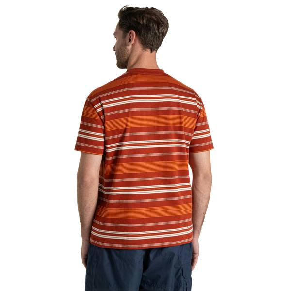Craghoppers Mens Pointer Striped Short-Sleeved T-Shirt - Red Beach - 