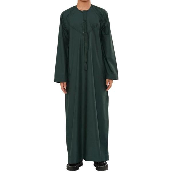 HM11 - Boy's Thobe Emirati Omani Bobble Button String Tassel - Green - Thobez - 15