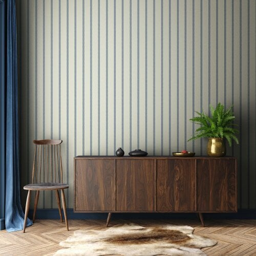 Hoopla Walls Heritage Stripe - Ink 10m Wallpaper