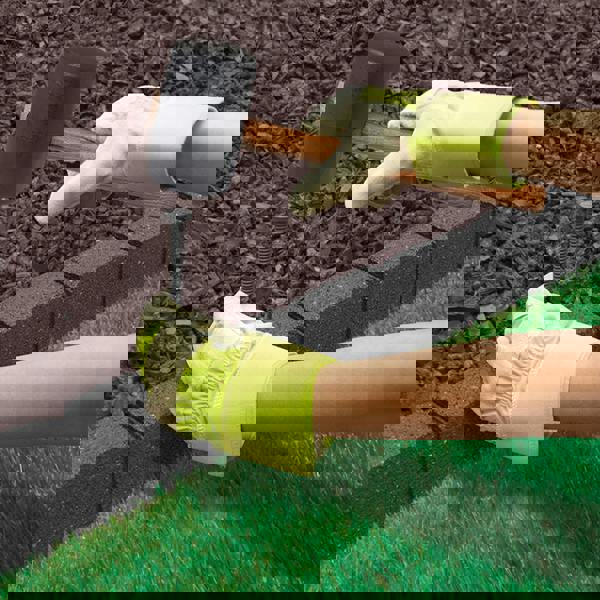 Nicoman Recycled Rubber Roman Stone Garden Border 1.2m - Grey