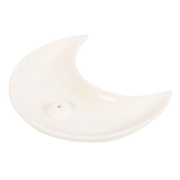 Serano White Crescent Moon Incense Stick Holder