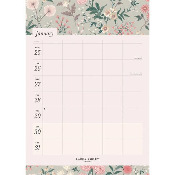 Fashion Laura Ashley A3 Famly Planner 2027, Family Planners, Week To View, Art, Gift