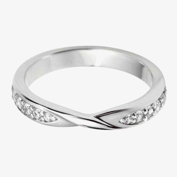 T. H. Baker 18ct White Gold 3.3mm Diamond Twist Wedding Ring WS22(3.3) 18W