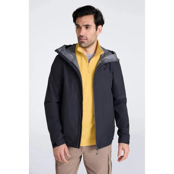 Mountain Warehouse Mens Aerovent 2.5 Layer Stretch Waterproof Jacket - Black - 