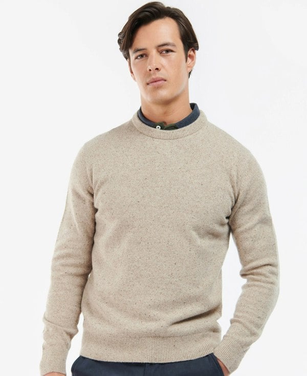 Barbour Tisbury Crew Neck Knitted Jumper - Stone