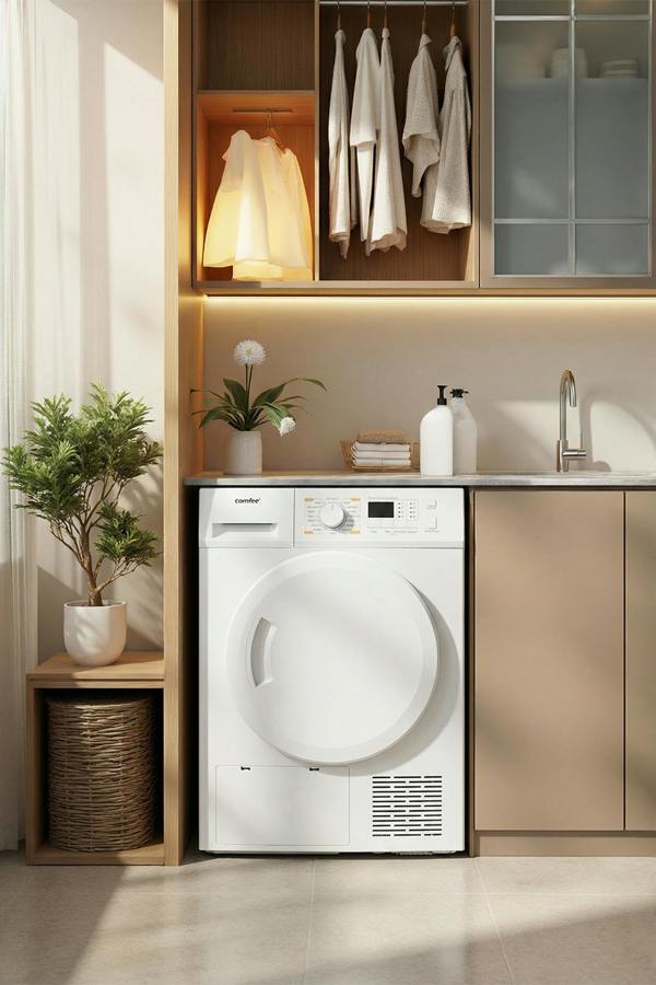 Living and Home 8kg Anti-Crease Heat Pump Tumble Dryer with 16 Settings, Bidirectional Rotating Drum - Anti-Tangle, 3 Drying Levels