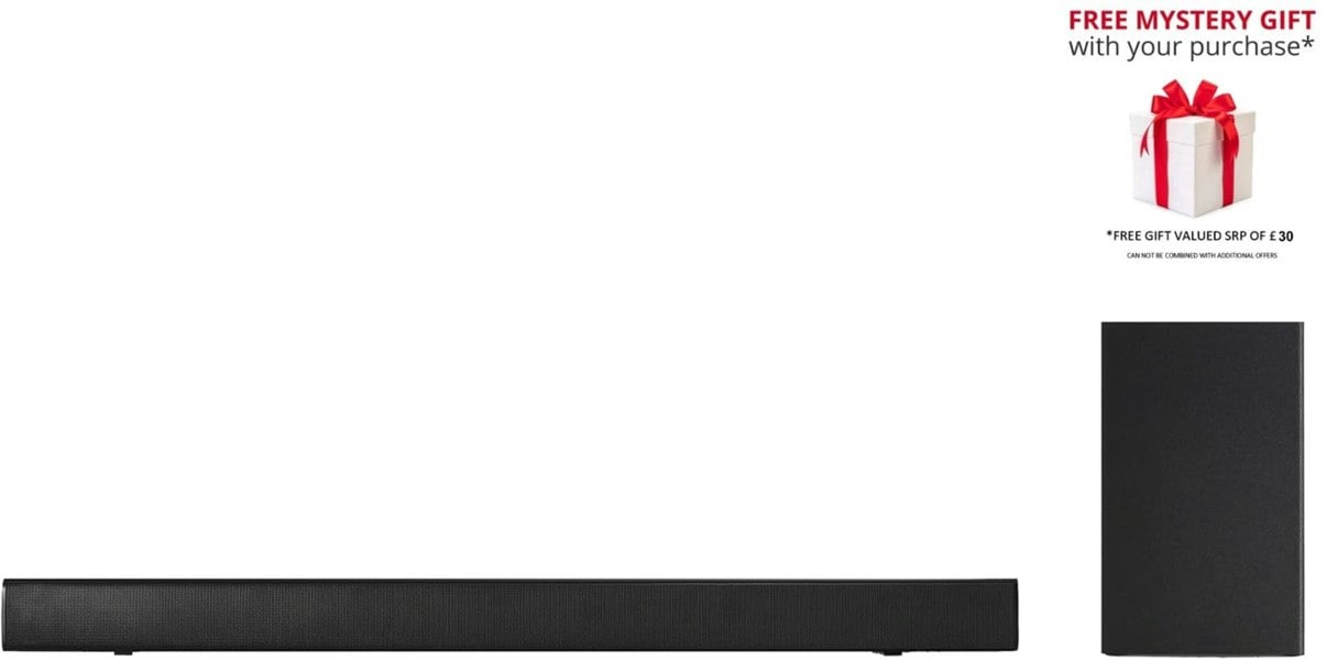 Panasonic SC-HTB150EBK Slim 2.1 Wireless Compact Soundbar with Wireless Subwoofer - Free Gift RRP £30!