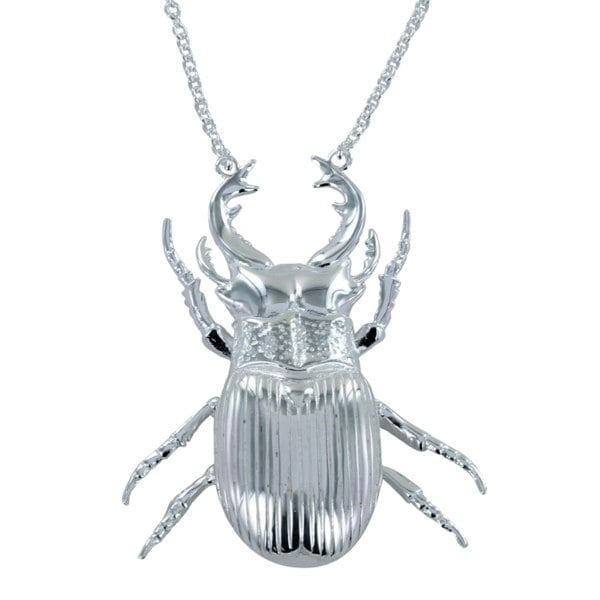 Stag Beetle Sterling Silver Necklace - Reeves & Reeves