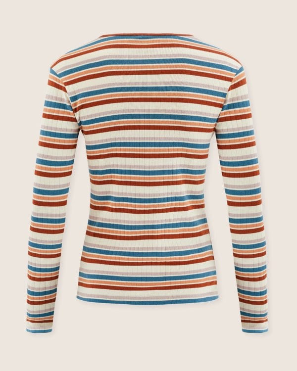 Nora Multicolour Retro Stripe Print Top - image 4