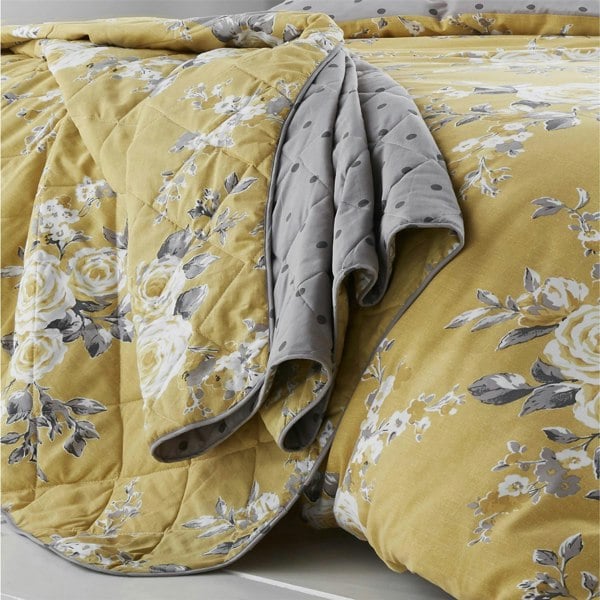 Catherine Lansfield Canterbury Bedspread Ochre
