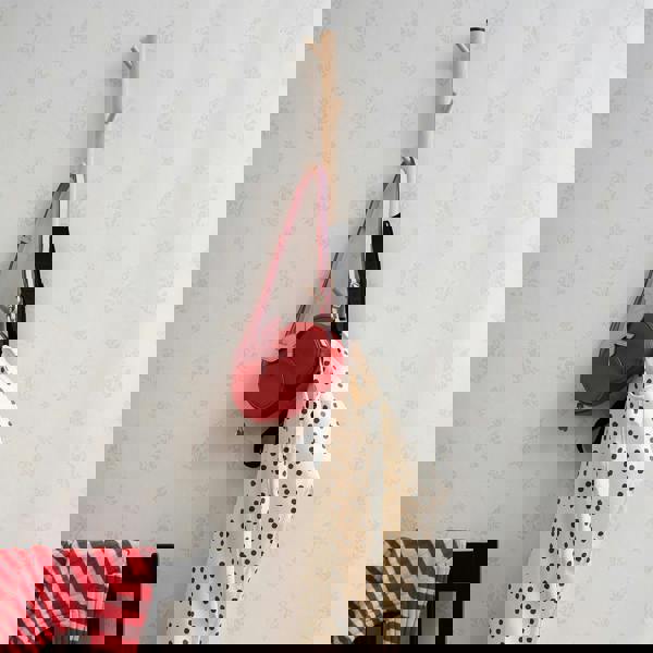 BESLAGSBODEN 5 Hook Vertical Coat Rack in Beech/Matt black, Height 450mm