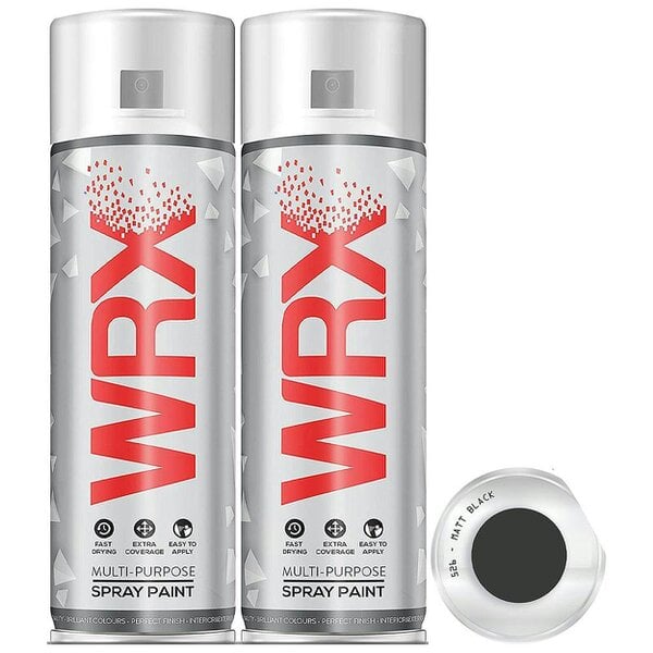 WRX 2X WRX Matt Black Spray Paint 400ml