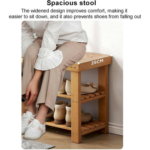 Havendro 3 Tiers Wooden Shoe Rack Seating Bench Hallway Storage Organiser Holder Stand