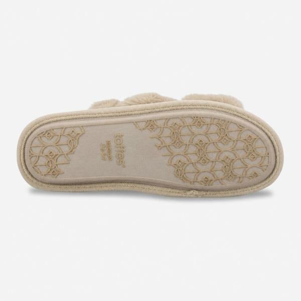 Totes CROSS FUR SLIDER Mules Mules   in  Cream