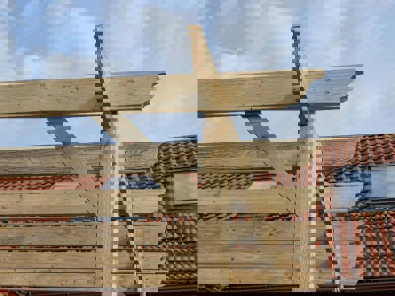 Arbor Garden Solutions Wall Mounted Wooden Pergola Kit - Longhorn Design