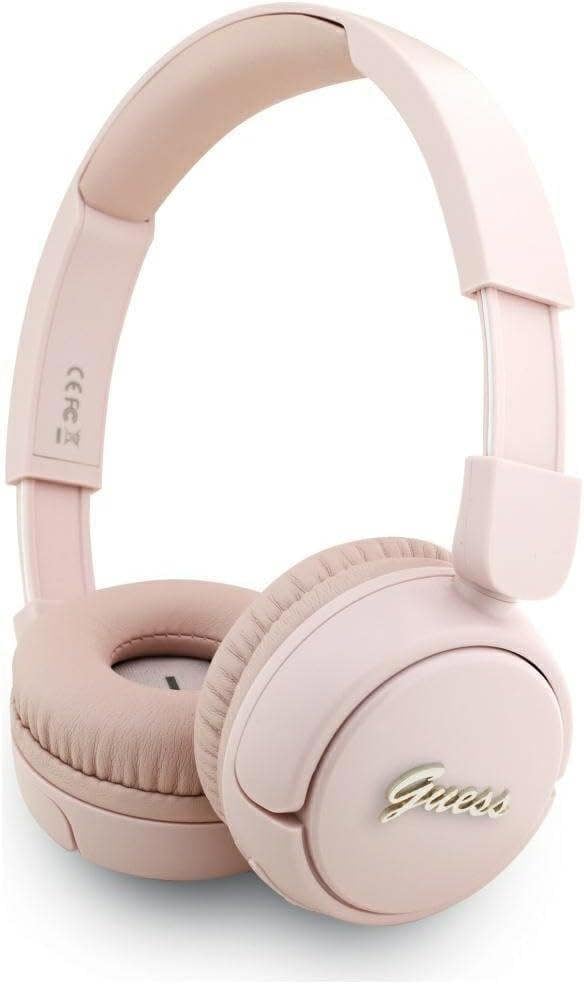 Guess Script Metal Logo On Ear Wireless Headphone Pink - GUBHV6SCP