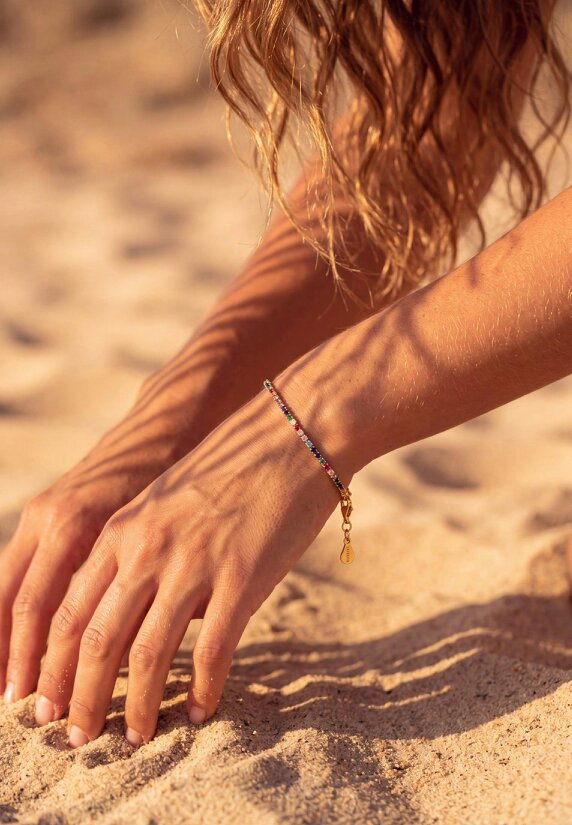 Latelita Tennis Bracelet Vibrant Rainbow Cz Gold
