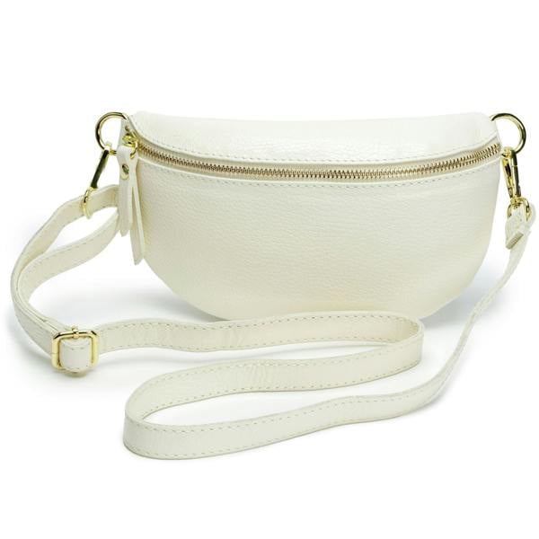 Elie Beaumont Sling Bag - Ivory (Berry Distressed Strap)