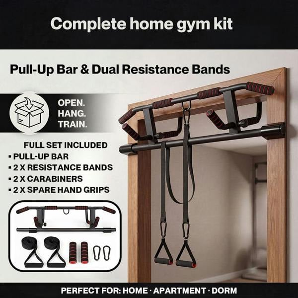 Centra Pull Up Bar Doorway Chin Up Bar Easier Strength Trainer Resistance Band