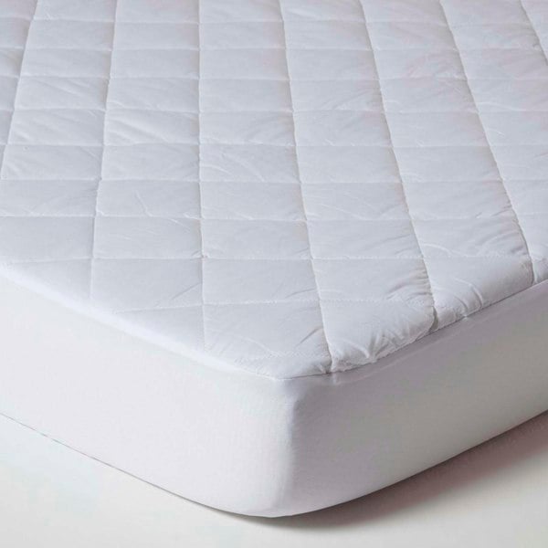 HOMESCAPES Cot Bed Quilted Waterproof Mattress Protector, Pack of 2