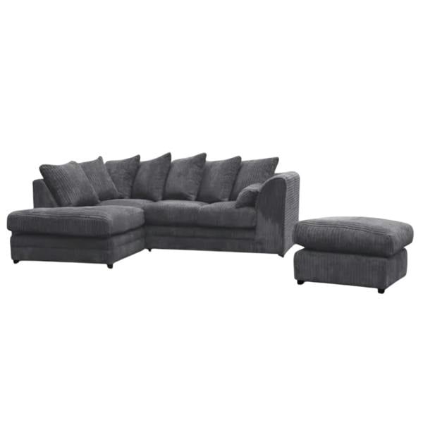 Snug Furniture Jumbo Cord Left Hand Corner Sofa With FREE footstool