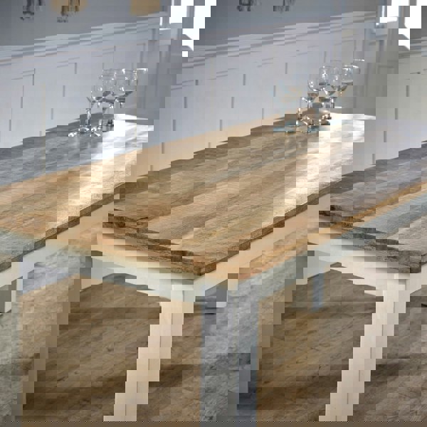 IH Design Milano Solid Mango Wood White Dining Table 170Cm