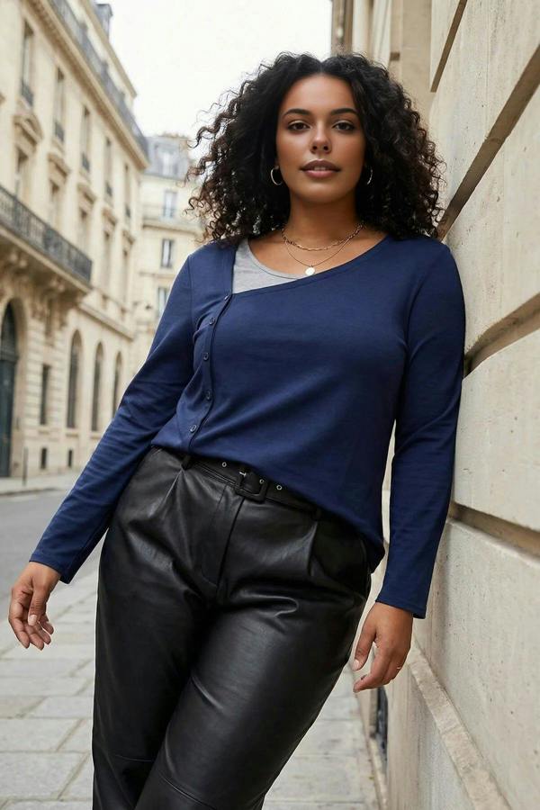 WOVCOR Lycra Cotton Supreme Knit Plus Size Blouse