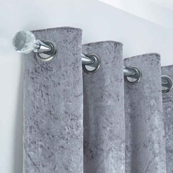 A.Unique Home Gem Crystal Extendable Curtain Pole (25/28mm) (Nickel,70cm - 120cm)